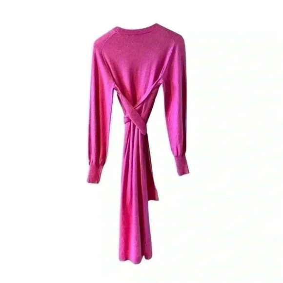 Ted Baker Women Essya Slouchy Tie Front Midi Knit Sweater Dress Pink - Picture 3 of 8